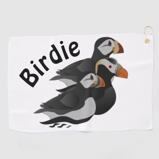 Serviette De Golf Trois Puffins Adorablement Friendly Baignade Carto (Horizontal)
