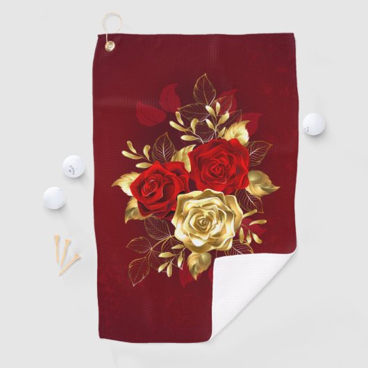 Serviette De Golf Trois Roses de bijoux (En situation)