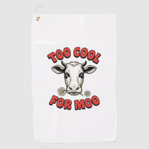 Serviette De Golf Trop Cool Pour Moo Vache Drôle Design De T-Shirt V