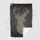 Serviette De Golf Trophée Regal Buck Deer Silhouette au Camouflage (En situation)