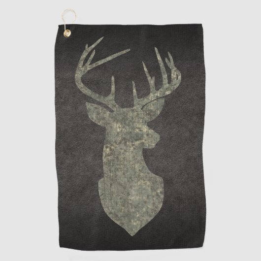 Serviette De Golf Trophée Regal Buck Deer Silhouette au Camouflage (Devant)