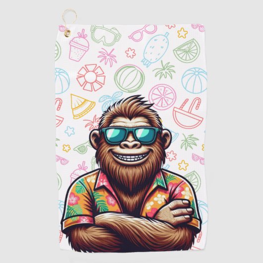 Serviette De Golf Tropical/beach yeti/bigfoot (Devant)