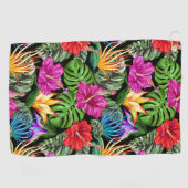 Serviette De Golf Tropical Floral Motif d'humeur estivale (Horizontal)