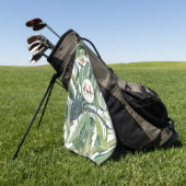 Serviette De Golf Tropical Jungle Banana Tree Strelitzia Monogramme (Vert)