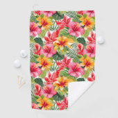 Serviette de golf tropicale florale (En situation)