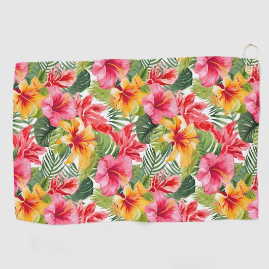 Serviette de golf tropicale florale (Horizontal)