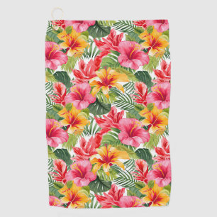 Serviette de golf tropicale florale