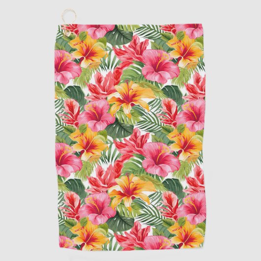 Serviette de golf tropicale florale (Devant)