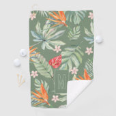 Serviette De Golf Tropics Fleur et Imaginaire de feuillage avec Mono (En situation)