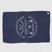 Serviette De Golf Trou bleu marine personnalisé en un (Horizontal)