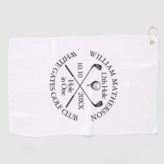 Serviette De Golf Trou classique moderne personnalisé en un seul (Horizontal)