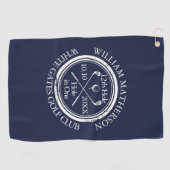 Serviette De Golf Trou en un bleu marine personnalisé classique (Horizontal)