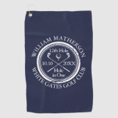 Serviette De Golf Trou en un bleu marine personnalisé classique (Devant)