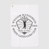 Serviette De Golf Trou en un classique personnalisé noir et blanc (Devant)