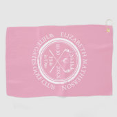 Serviette De Golf Trou en un rose élégant classique (Horizontal)