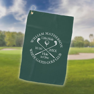 Serviette De Golf Trou en un vert émeraude personnalisé