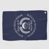 Serviette De Golf Trou en une balle de golf personnalisée Wreath Nav (Horizontal)