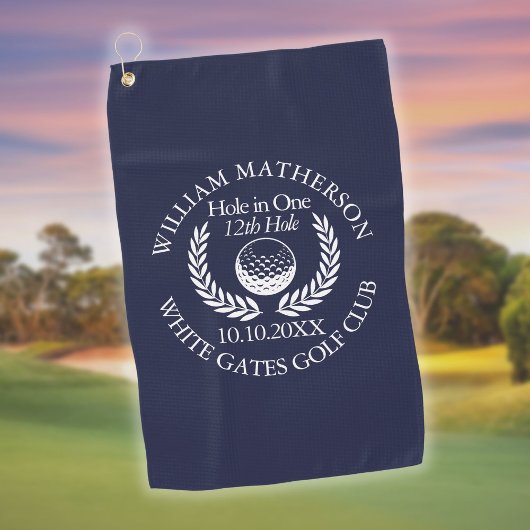 Serviette De Golf Trou en une balle de golf personnalisée Wreath Nav