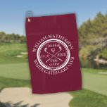 Serviette De Golf Trou personnalisé en une Bourgogne moderne<br><div class="desc">Personalize the name,  location hole number and date to create a great keepsake to celebrate that fantastique c hole in one. Designed by Thisisnotme</div>