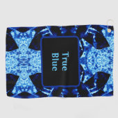 Serviette De Golf True Blue Edgy Abstrait Personnalisé avec le nom (Horizontal)