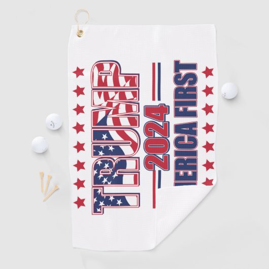 Serviette De Golf Trump 2024 Amérique d'abord (En situation)