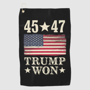 Serviette De Golf Trump a gagné 2024 45 47e président drapeau États-