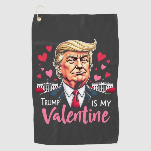 Serviette De Golf Trump est le président de la Saint Valentin (Devant)