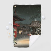 Serviette De Golf Tsuchiya Koitsu - Neige au temple de Nezu (En situation)