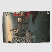 Serviette De Golf Tsuchiya Koitsu - Neige au temple de Nezu (Horizontal)