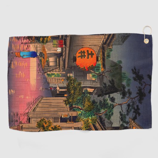 Serviette De Golf Tsuchiya Koitsu - Soirée à Ushigome (Horizontal)