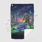 Serviette de golf Tueur de pelouse astronaute de b (En situation)