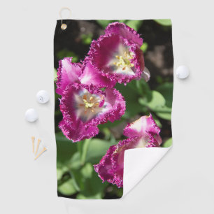 Serviette De Golf Tulipes mignonnes pourpres dans le jardin