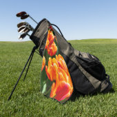 Serviette De Golf Tulipes orange vif dans le parc (Vert)
