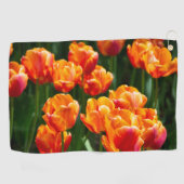Serviette De Golf Tulipes orange vif dans le parc (Horizontal)
