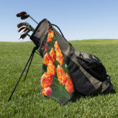 Serviette De Golf Tulipes orange vif dans le parc (Vert)