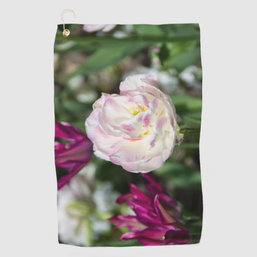 Serviette De Golf Tulipes rose vif par jour ensoleillé (Devant)