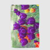Serviette De Golf Tulipes violettes foncées par beau temps dans le j (Devant)