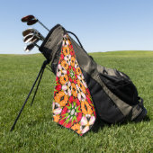 Serviette De Golf Tulips Bouquet Motif (Vert)