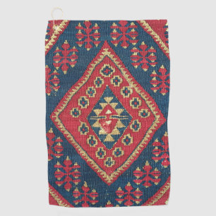 Serviette De Golf Turc Kilim Tapis tapis Antique Rouge Bleu