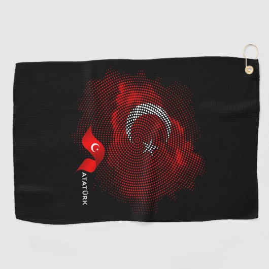 Serviette De Golf Turkey flag (Horizontal)