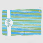 Serviette De Golf Turquoise, bleu, vert et blanc (Horizontal)