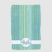 Serviette De Golf Turquoise, bleu, vert et blanc (Devant)