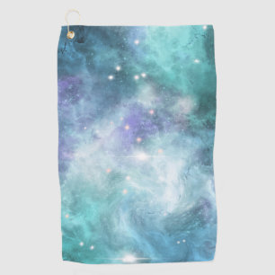 Serviette De Golf Turquoise bleu violet étoile Nebula Space Galaxy U