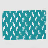 Serviette De Golf Turquoise Dachshund Maman Golfer Cadeau (Horizontal)