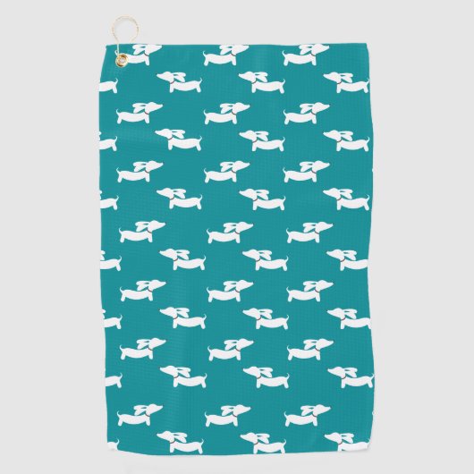 Serviette De Golf Turquoise Dachshund Maman Golfer Cadeau (Devant)