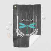 Serviette De Golf Turquoise Dragonfly Rustic Golf Towne (En situation)
