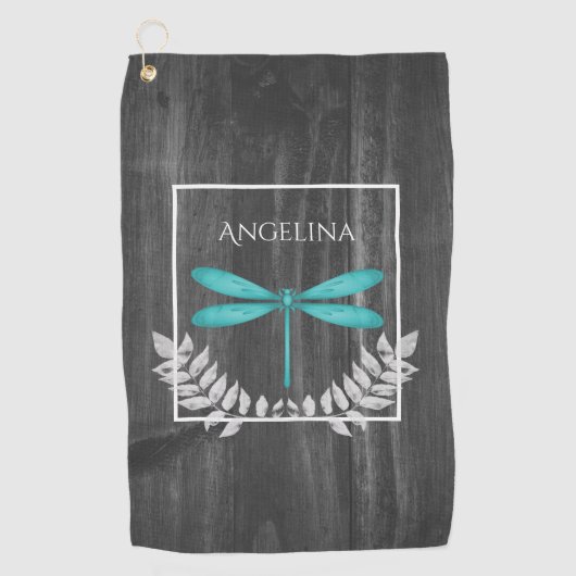 Serviette De Golf Turquoise Dragonfly Rustic Golf Towne (Devant)
