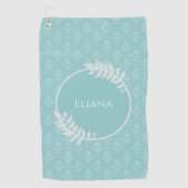 Serviette de golf turquoise Elegant Damask (Devant)