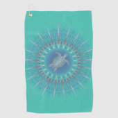 Serviette De Golf Turquoise en argent Turquoise Mandala Maritime (Devant)