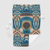 Serviette De Golf Turquoise Gold Sun Southwestern Art (En situation)